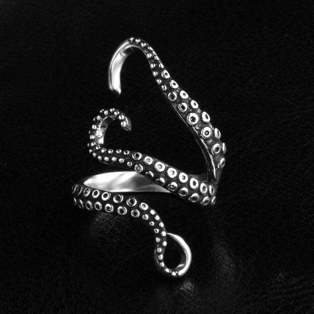 SPLASHBUY Ring - Octopus Resizable / Silver Adjustable Kraken Octopus Ring 7459255-resizable-black