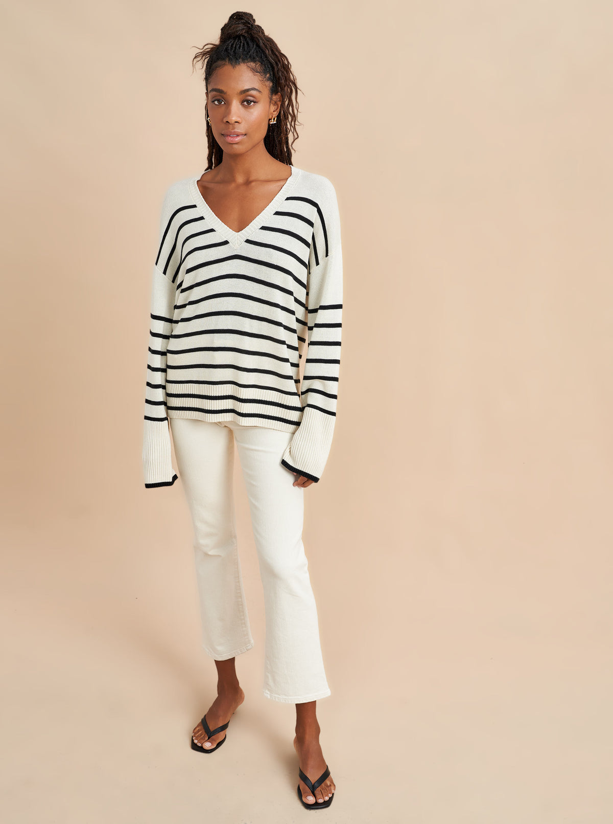 Can you ever have enough striped sweaters? We think not. Take our new striped, favorite classic in a lightweight, supremely soft silk/cashmere blend. Do you need it? We think yes. 