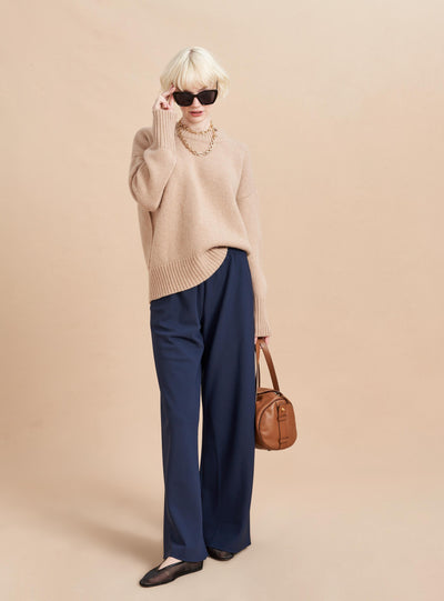 Easy elegance or quiet luxury, however you define it will include this bias cut, straight-leg, elevated pull-on pant. Pair with your yummiest cashmere, your laciest camisole or for advanced players, under your silkiest slip for refined defined.