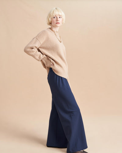 Easy elegance or quiet luxury, however you define it will include this bias cut, straight-leg, elevated pull-on pant. Pair with your yummiest cashmere, your laciest camisole or for advanced players, under your silkiest slip for refined defined.