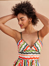 Named after La Bande muse and stylist, Jamie Mizrahi, this classic but modern silhouette in our favorite squiggle print, with a scallop, v-neckline is sweet with the right about of sass. Layer a bodysuit (or a swimsuit) under it or layer over with one of our stripey Marins for extra style punch, but you won't lose points for keeping it simple as in, simply perfect.