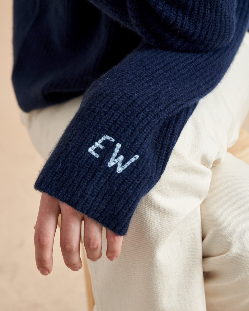 This is it. This is your everyday, never-without, take-with-you-everywhere sweater that will always have your back. Deliciously ribbed cashmere in a loose crewneck and slightly cropped silhouette means you need one in every color for tous les jours. 