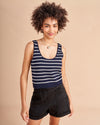 No wardrobe is complete without a classic striped tank whether you pair it back to your favorite jeans or trousers, our Sailor Tank is the perfect all-year round closet staple. 