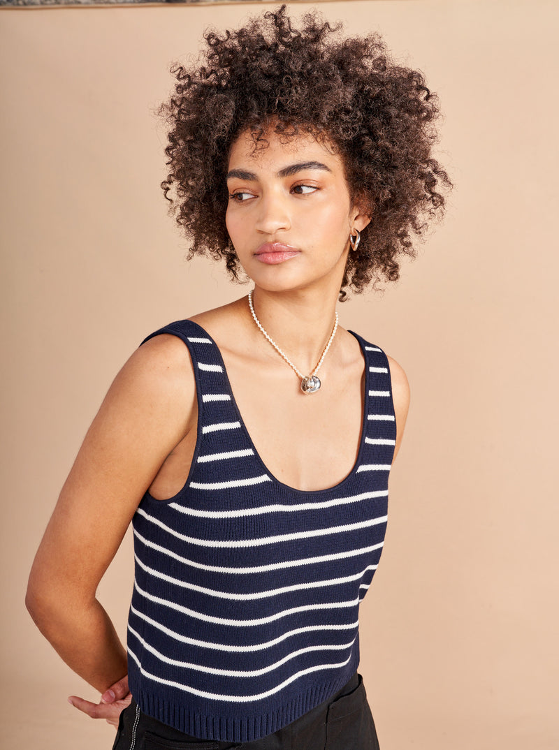 No wardrobe is complete without a classic striped tank whether you pair it back to your favorite jeans or trousers, our Sailor Tank is the perfect all-year round closet staple. 