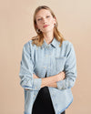 Denim just makes everything better and a classic, denim button up is one of those pieces. When not wearing it back to other jeans, be sure to style it with your favorite dress or trouser for a hint of the unexpected. And just like your favorite jeans, this shirt will get softer and cooler with each wear.