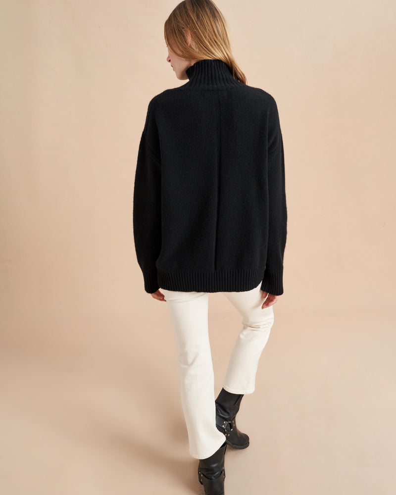 Our co-founder Valerie Macaulay's favorite turtleneck, this oversized sweater in buttery soft recycled cashmere, is chic with winter white, excellent over your favorite denim and a no brainer with a classic wide leg trouser. This knit was made to be your go-to season after season.