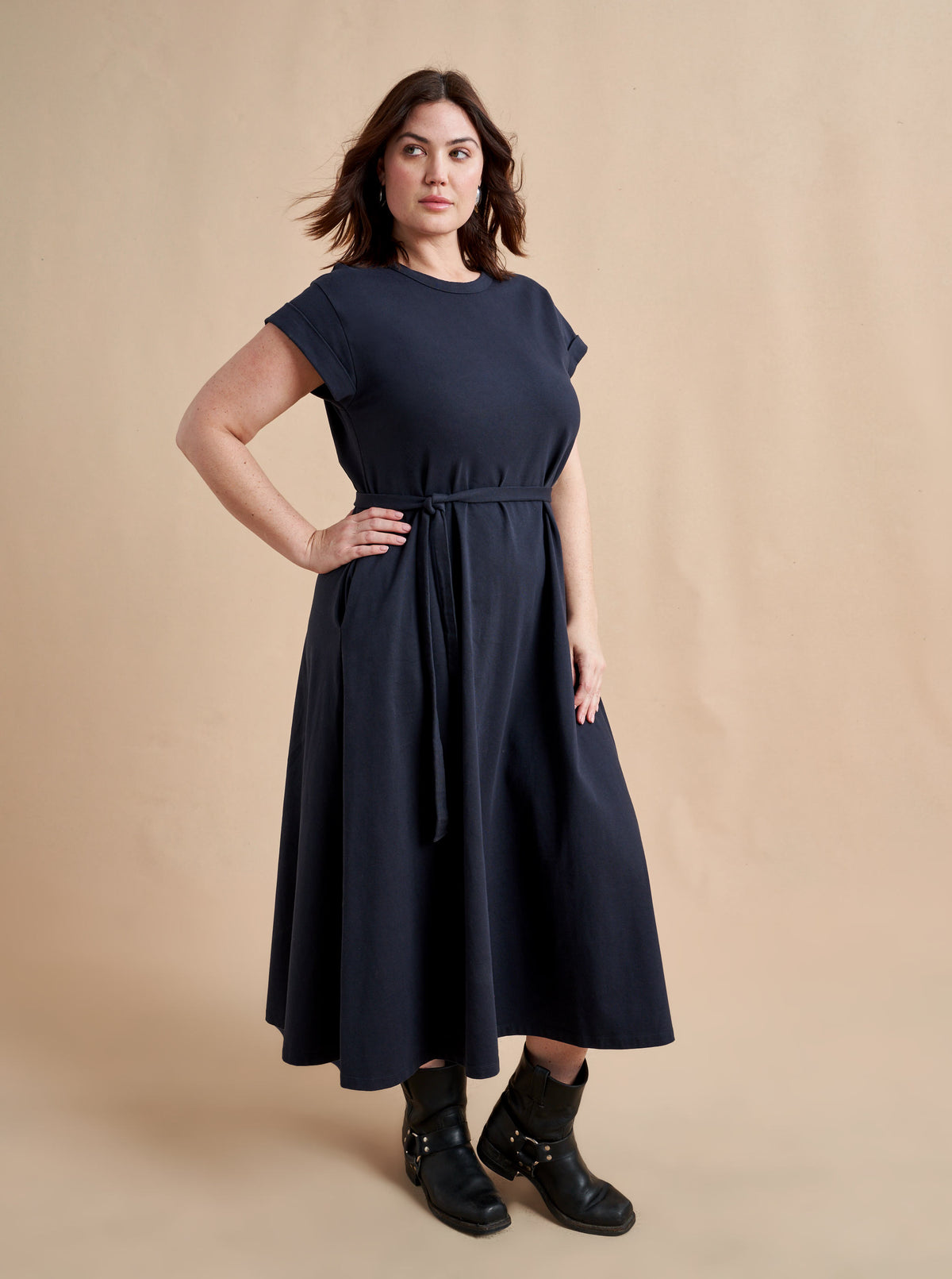 The search for the perfect t-shirt dress is over. This maxi style, in 100% organic cotton, features a slightly A-line silhouette and comes with a removable belt so you can decide how much shape you want and not to worry, like most of our best selling dresses, this too comes with pockets. You can thank us later.