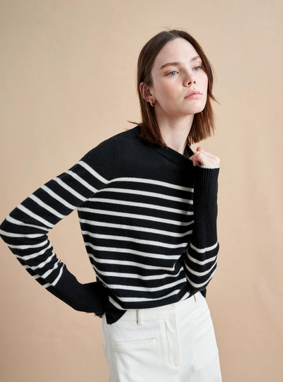 She's back and better than ever! We've brought back our signature, Lean Lines Sweater. The ultimate, year-round essential in 100% lightweight cashmere, the piece you hope no one will notice you've worn three days in a row. You can thank us later.