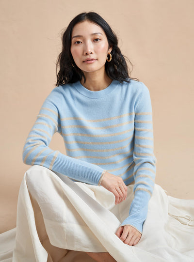 She's back and better than ever! We've brought back our signature, Lean Lines Sweater. The ultimate, year-round essential in 100% lightweight cashmere, the piece you hope no one will notice you've worn three days in a row. You can thank us later.