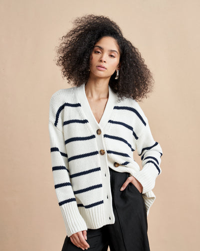 Your favorite Marina Sweater now in the perfect cardigan. Our newest member of the sweater family comes in the same oversize, chunky weight you know and love us for.