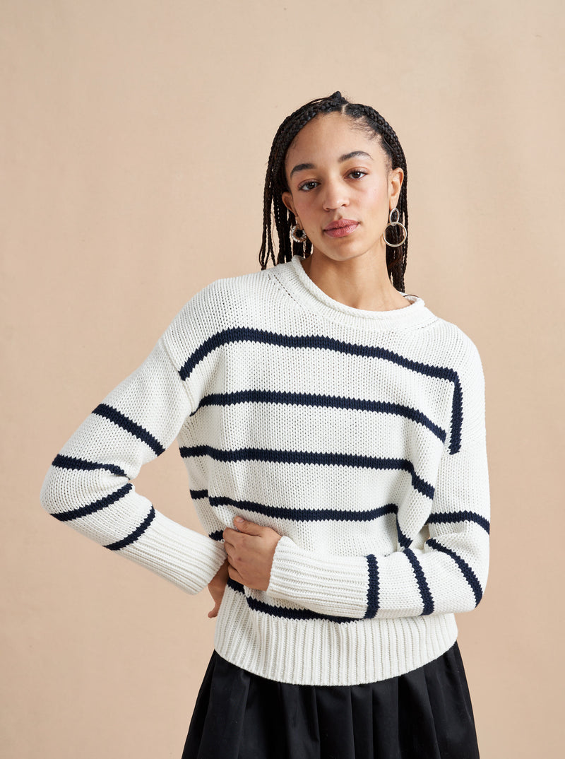 Your favorite Marin Sweater now in comfy cotton. Our newest member of the sweater family features a rollneck in that oversize, chunky weight you know and love us for.