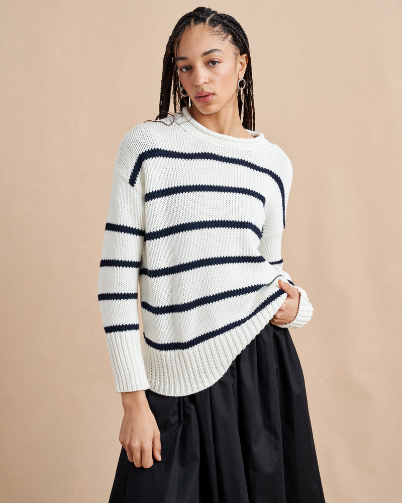 Your favorite Marin Sweater now in comfy cotton. Our newest member of the sweater family features a rollneck in that oversize, chunky weight you know and love us for.