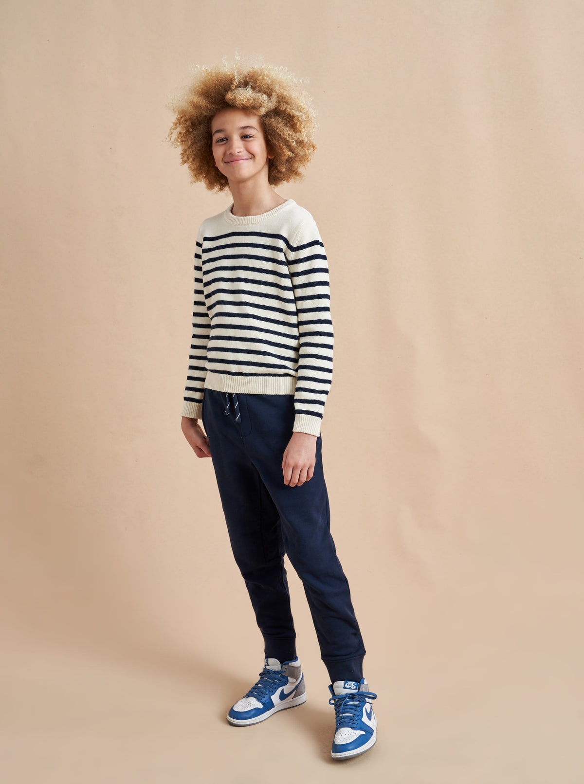 Made especially for our littlest (and mightiest) generation, our Marini Sweater is a shrunken down version of our best-selling adult Marin Sweater, now available for kids. We swapped our signature wool/cashmere blend to 100% cotton for kid’s comfort and ease so the only cycle you need to remember is throw on, throw off, laundry, repeat.