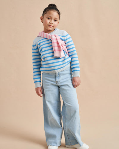 Made especially for our littlest (and mightiest) generation, our Marini Sweater is a shrunken down version of our best-selling adult Marin Sweater, now available for kids. We swapped our signature wool/cashmere blend to 100% cotton for kid’s comfort and ease so the only cycle you need to remember is throw on, throw off, laundry, repeat.