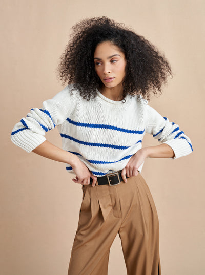 Your favorite Mini Marin Sweater now in comfy cotton. Our newest member of the sweater family features a rollneck in that cropped yet chunky weight you know and love us for.