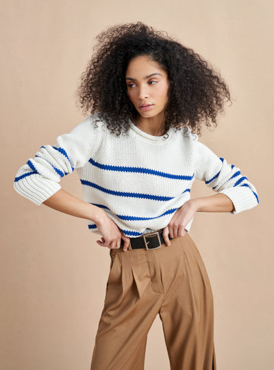 Picture of model wearing the Mini Marina Sweater