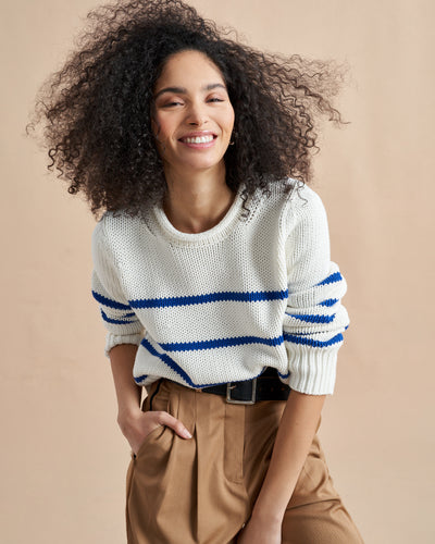 Your favorite Mini Marin Sweater now in comfy cotton. Our newest member of the sweater family features a rollneck in that cropped yet chunky weight you know and love us for.