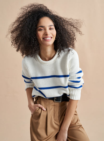 Your favorite Mini Marin Sweater now in comfy cotton. Our newest member of the sweater family features a rollneck in that cropped yet chunky weight you know and love us for.