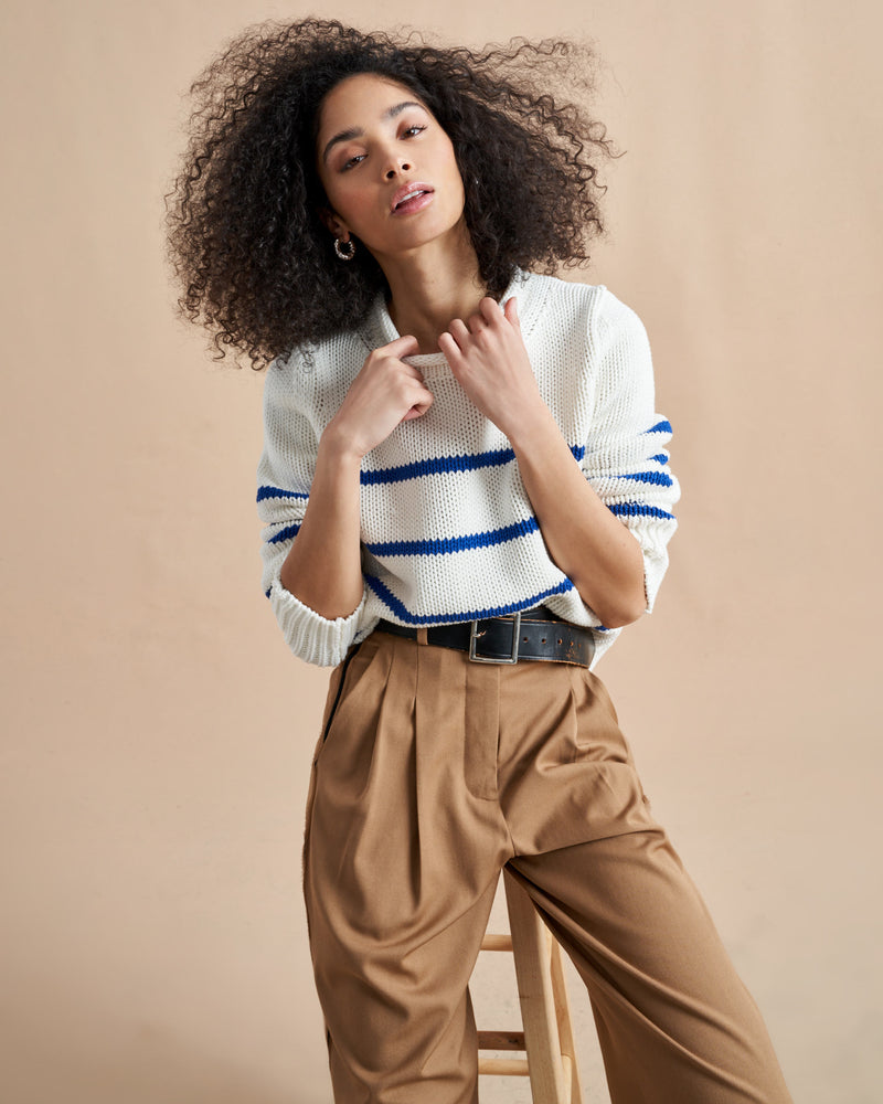 Your favorite Mini Marin Sweater now in comfy cotton. Our newest member of the sweater family features a rollneck in that cropped yet chunky weight you know and love us for.