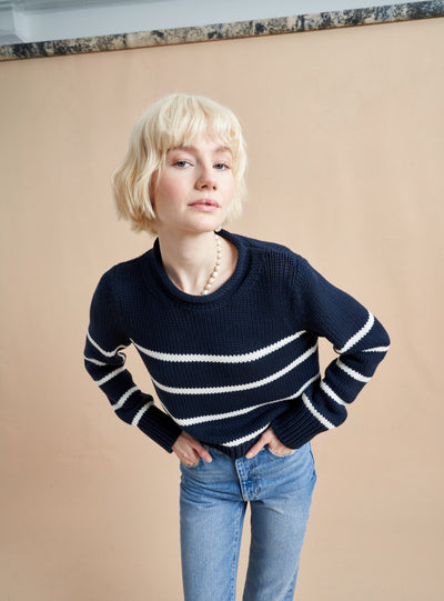 Your favorite Mini Marin Sweater now in comfy cotton. Our newest member of the sweater family features a rollneck in that cropped yet chunky weight you know and love us for.