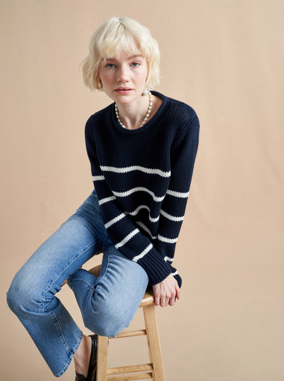 Your favorite Mini Marin Sweater now in comfy cotton. Our newest member of the sweater family features a rollneck in that cropped yet chunky weight you know and love us for.