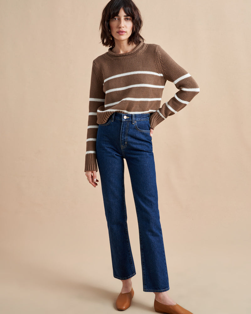 Your favorite Mini Marin Sweater now in comfy cotton. Our newest member of the sweater family features a rollneck in that cropped yet chunky weight you know and love us for.