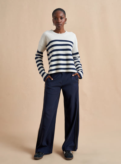 Picture of model wearing the Mini Striped Toujours Sweater