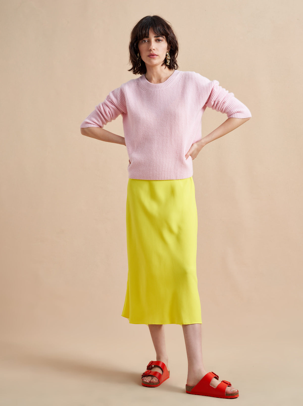 This is it. This is your everyday, never-without, take-with-you-everywhere sweater that will always have your back.Deliciously ribbed cashmere in a loose crewneck and slightly cropped silhouette means you need one in every color for tous les jours.