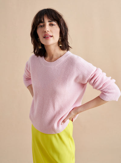This is it. This is your everyday, never-without, take-with-you-everywhere sweater that will always have your back.Deliciously ribbed cashmere in a loose crewneck and slightly cropped silhouette means you need one in every color for tous les jours.
