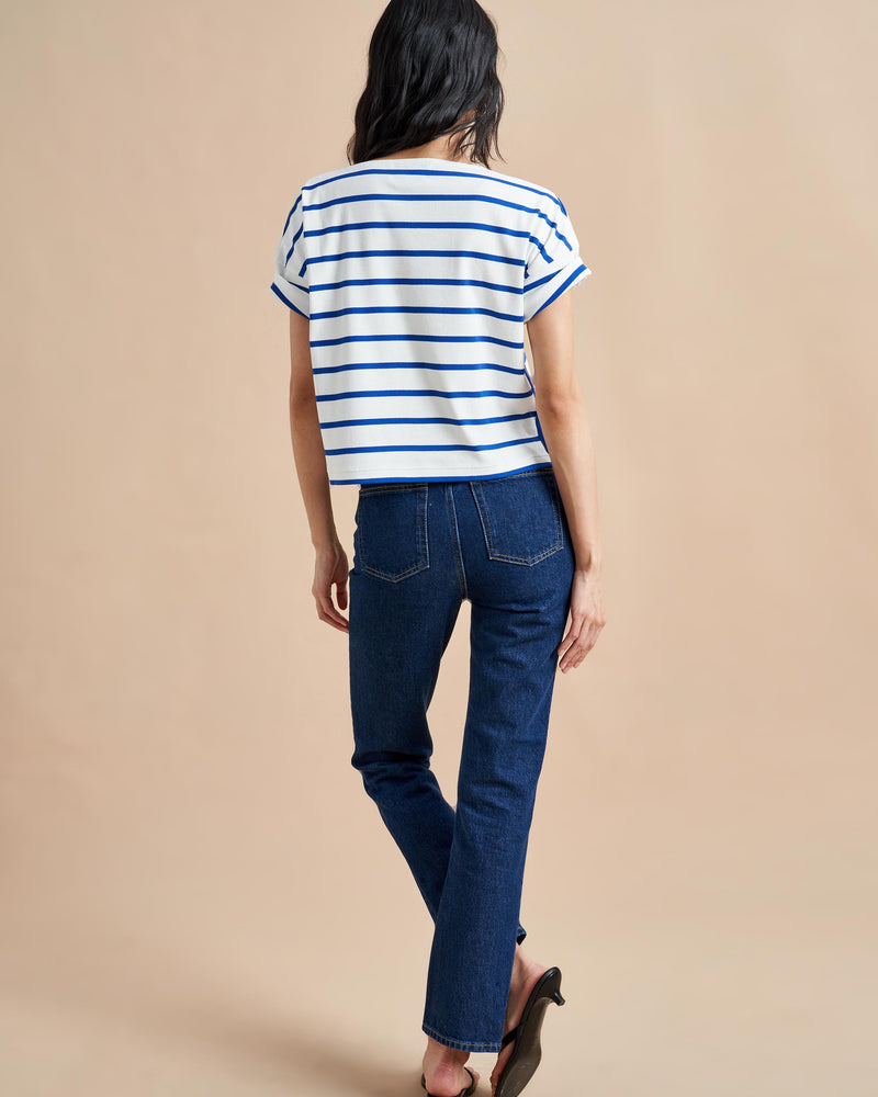 The classic, high-rise, non-stretch, straight-leg jean that gets better after each wear, never goes out of style, never disappoints and you can never get enough of, AKA The Molly jean or The Mom Jean, aptly named after our co-founder that will take you from 9 to 5, after hours and beyond.