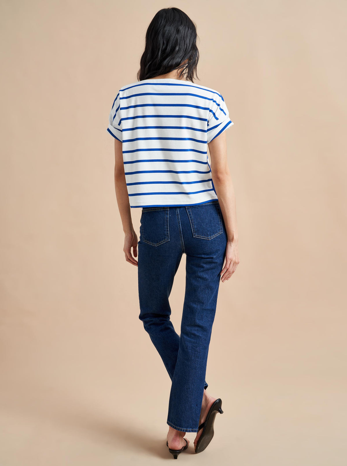 The classic, high-rise, non-stretch, straight-leg jean that gets better after each wear, never goes out of style, never disappoints and you can never get enough of, AKA The Molly jean or The Mom Jean, aptly named after our co-founder that will take you from 9 to 5, after hours and beyond.