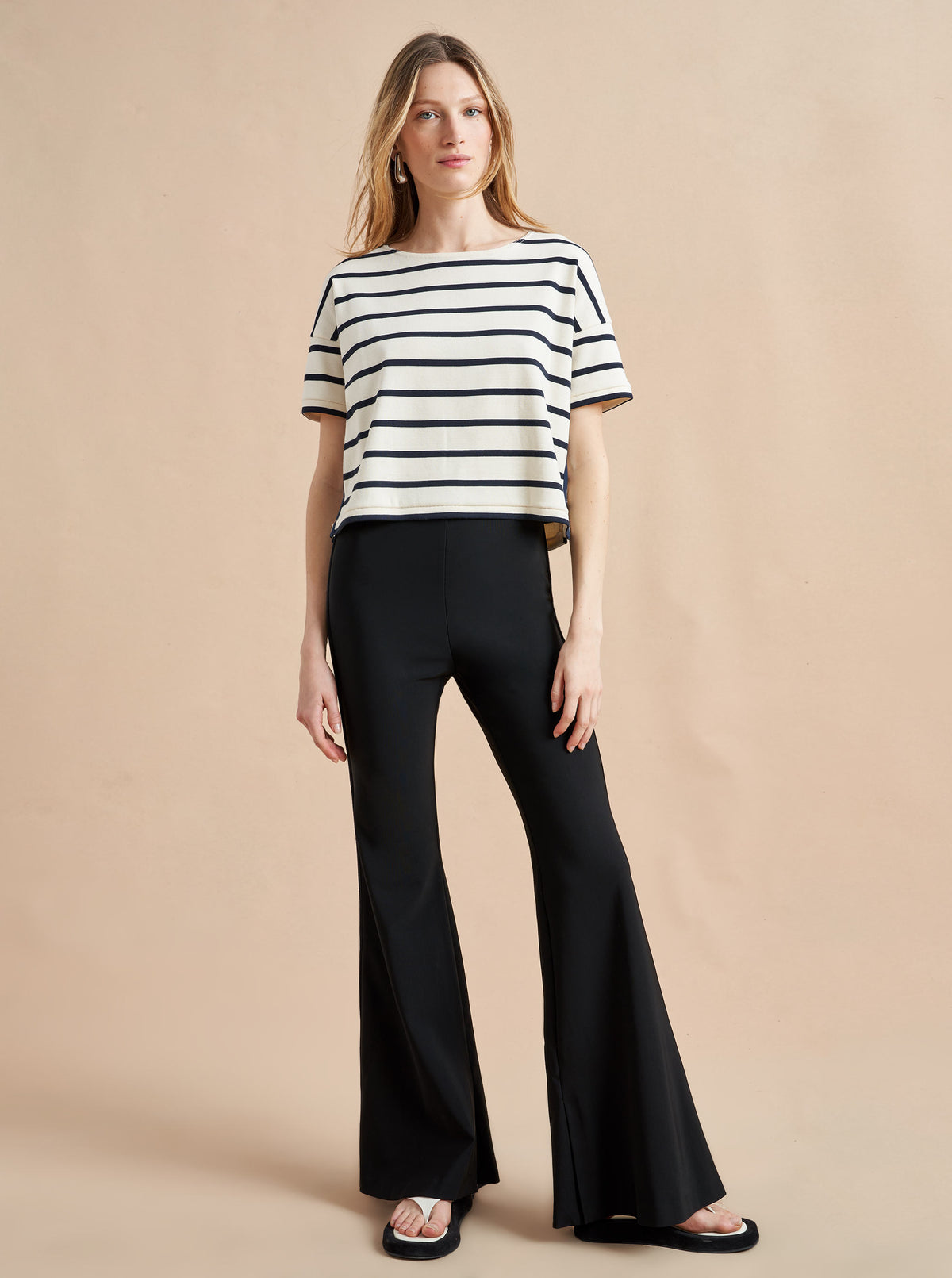 These pants were made for walking, strutting, catwalking, sashaying, strolling-just about any mood you want to bring to your day. Made from a hold-you-in blend of viscose/elastane, these pants give you the perfect line. Pair with oversize sweaters, camisoles and blazers or a simple tee but don't forget l'attitude.