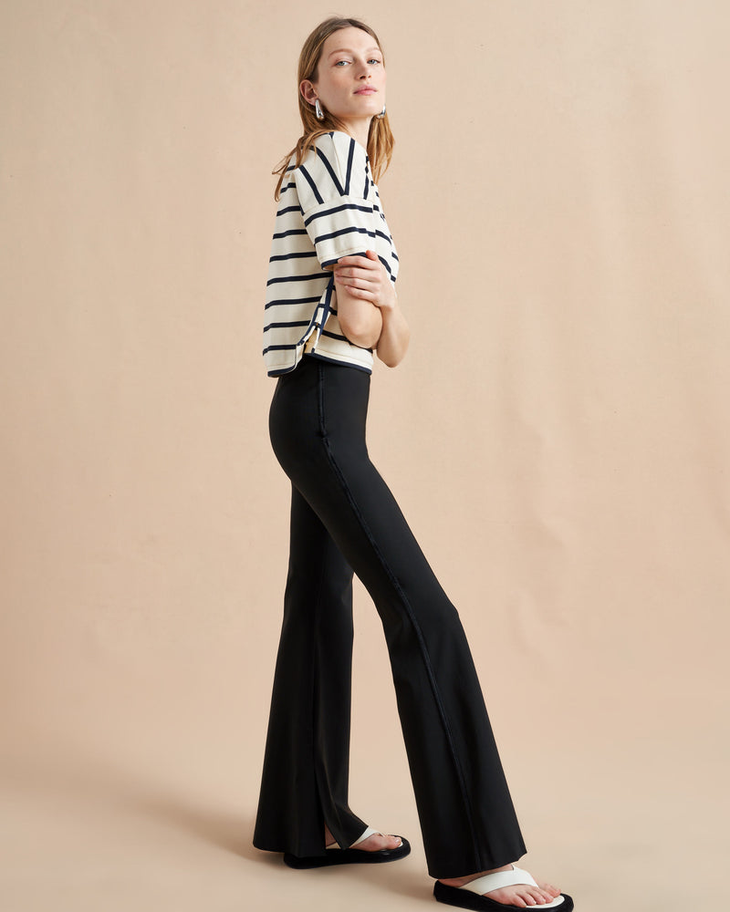 These pants were made for walking, strutting, catwalking, sashaying, strolling-just about any mood you want to bring to your day. Made from a hold-you-in blend of viscose/elastane, these pants give you the perfect line. Pair with oversize sweaters, camisoles and blazers or a simple tee but don't forget l'attitude.