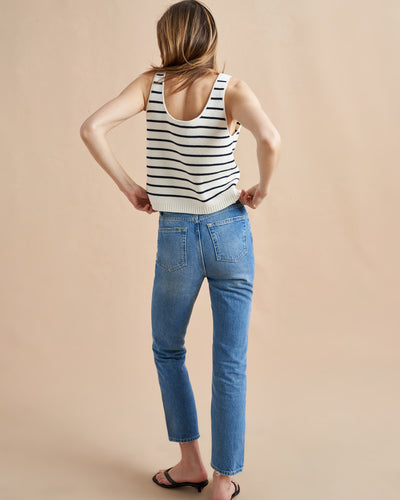 No wardrobe is complete without a classic striped tank whether you pair it back to your favorite jeans or trousers, our Sailor Tank is the perfect all-year round closet staple. And in case you were wondering what to wear it with, check out the matching Sailor Cardigan.