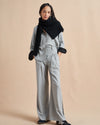 Inspired by La Bande member Selby Drummond, this grey, high waisted pleated trouser is elevated with a hint of sport. Feel free to run away with them in a flat boot or simply strut into a room when you wear them with heels. Just like Selby, there is nothing this pant can't do. 