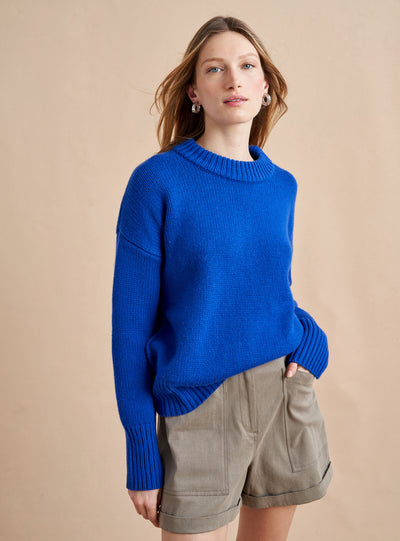 Picture of model wearing the Solid Marin Sweater
