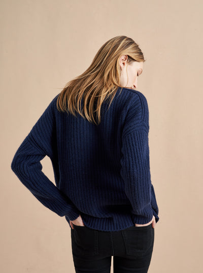 This is it. This is your everyday, never-without, take-with-you-everywhere sweater that will always have your back. Deliciously ribbed cashmere in a loose crewneck silhouette means you need one in every color for tous les jours. 