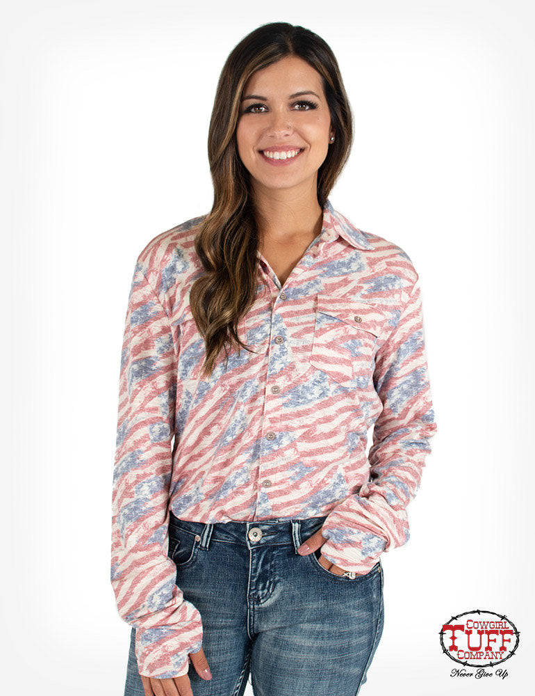 cowgirl tuff pullover button up
