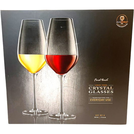 Keltum Lead-Free Crystal White Wine Glasses, Set of 2