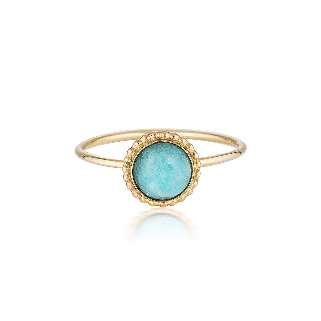 Amazonite Halo Ring