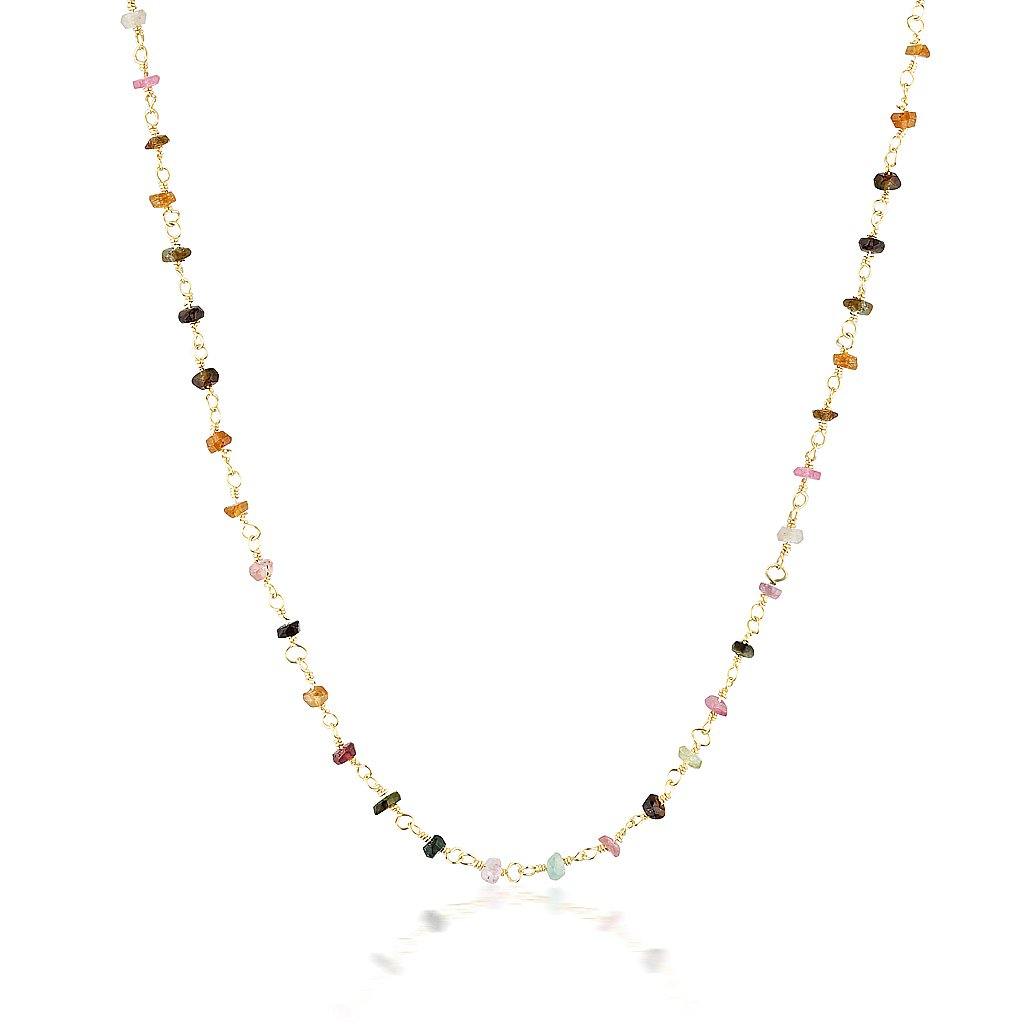 Gemstone Choker - Mixed Tourmaline Gold