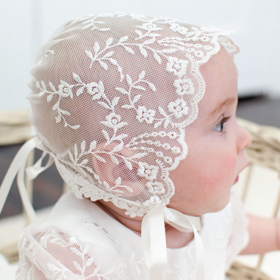 Girls Baptism Bonnets 3876