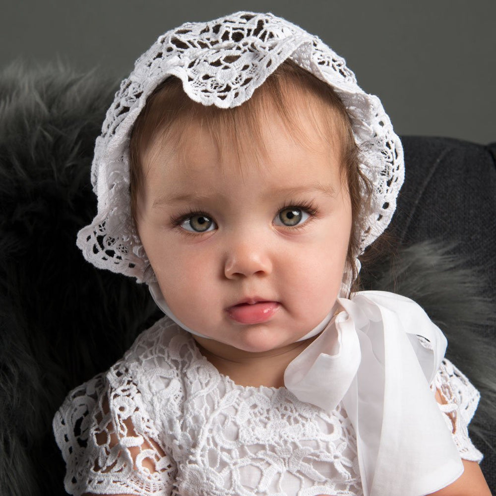 baptism bonnet girl