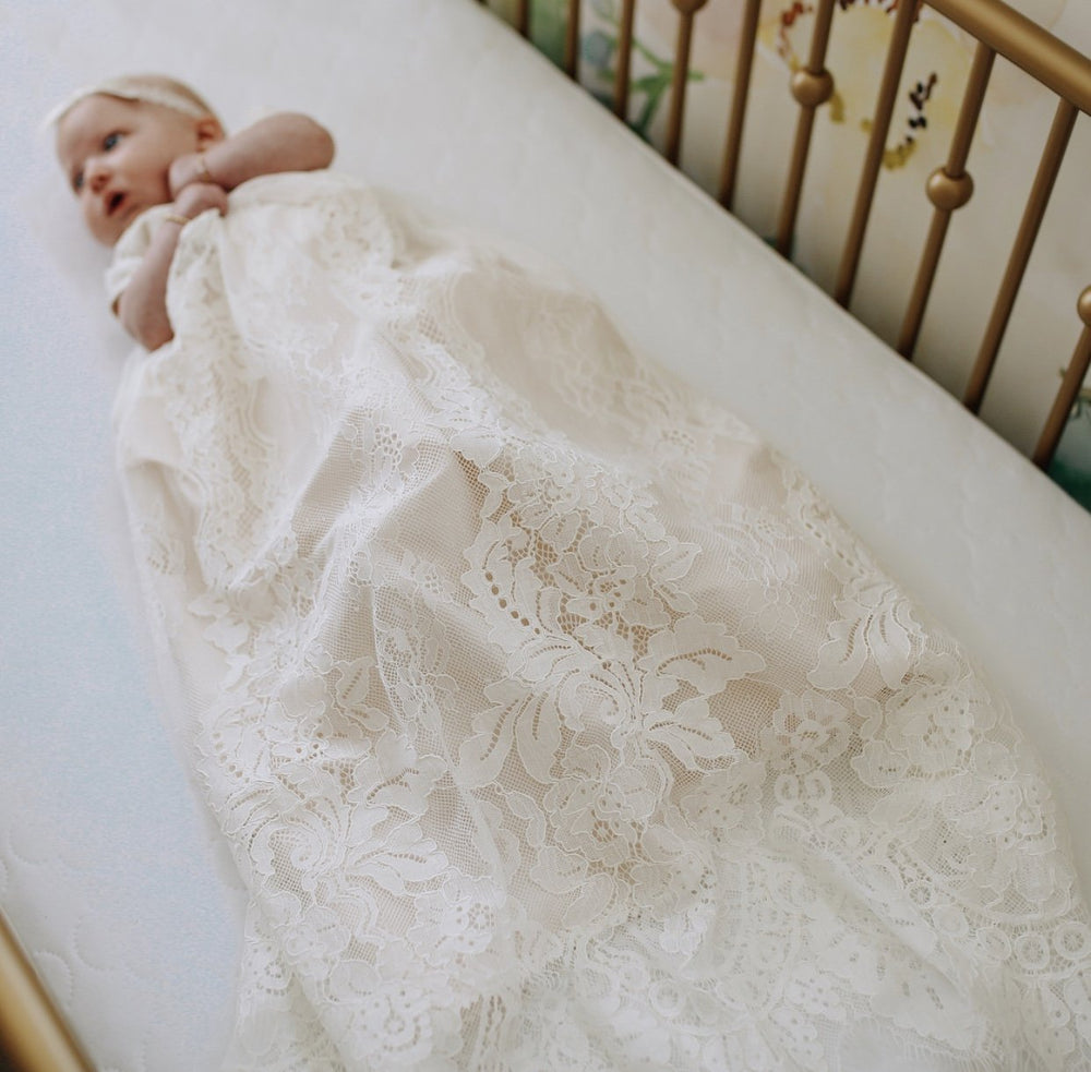 linen christening dress