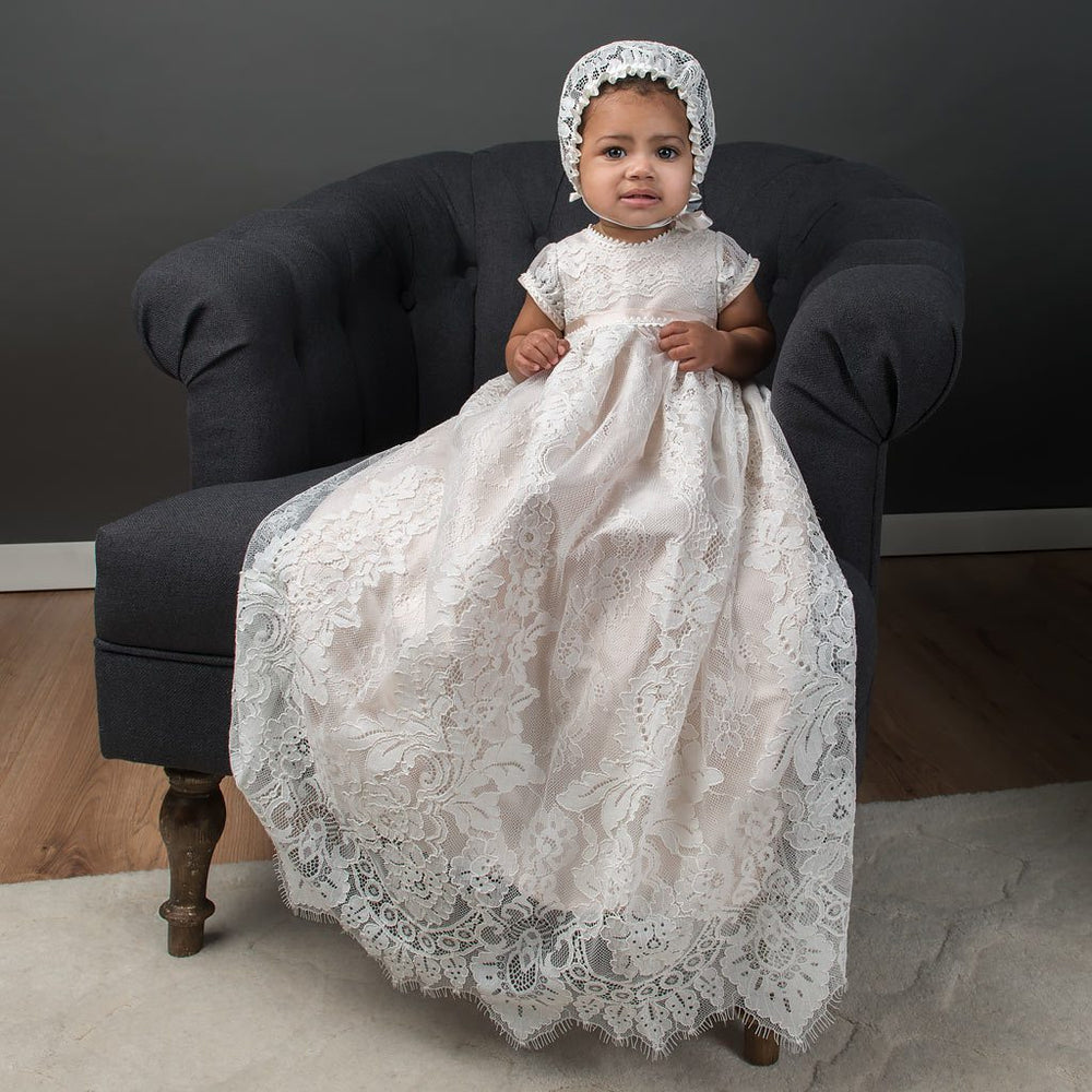 christening dress and bonnet