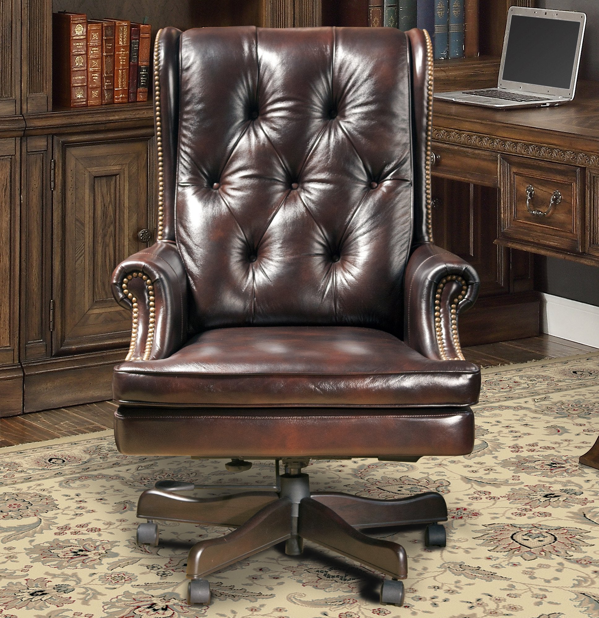 DC#112-HA - DESK CHAIR Leather Desk Chair - Parker House Furniture