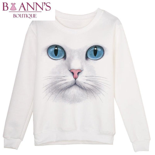 3D CAT FACE SWEATSHIRT