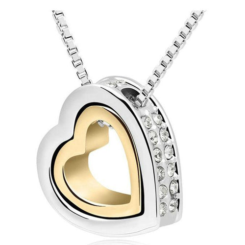 DOUBLE HEART PENDANT NECKLACE