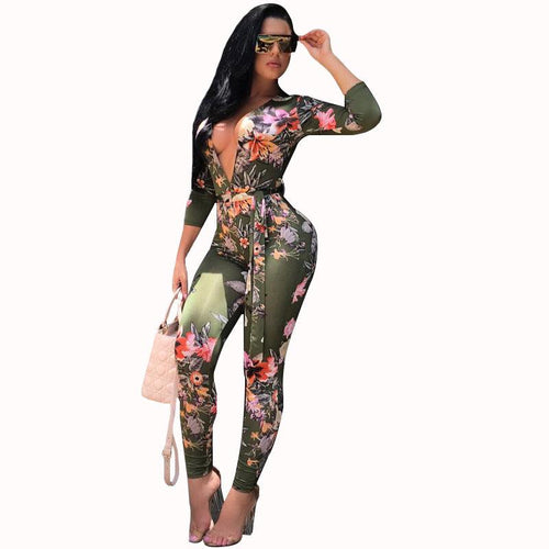 FITTED & FLAUNTING FLORAL JUMPSUIT