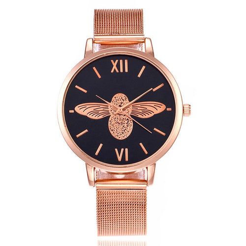 FLORAL & FRIENDS METAL MESH BAND WATCH